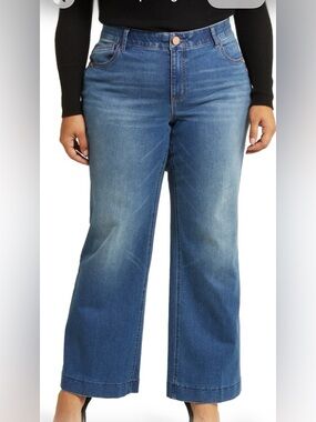 Wit & Wisdom Medium Blue High-Rise Wide-Leg Jeans